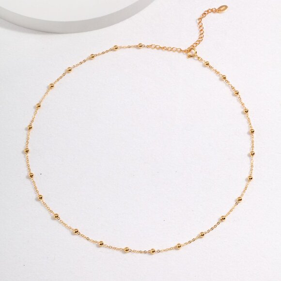 ✨ Artisan Original Sterling Silver Satellite Chain Necklace | Dainty Minimalist - Picture 7 of 12